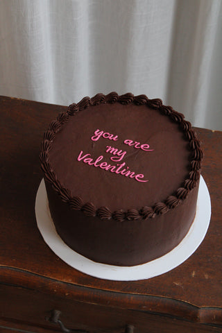 valentine's dark chocolate cake