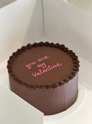 valentine's dark chocolate cake